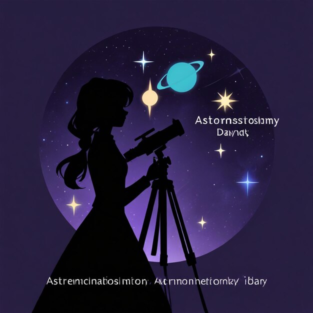 Starry Night Sky with Celestial Bodies for International Astronomy Day