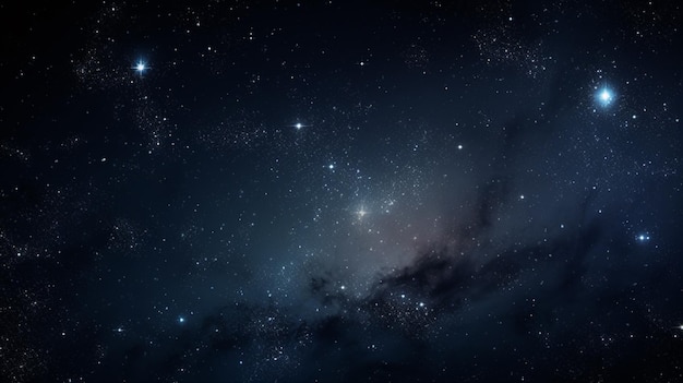 starry night sky with a large cluster of stars and a black background generative ai