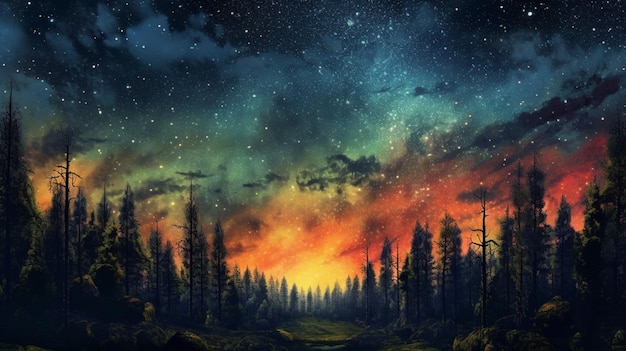 Starry Skies over the Forest