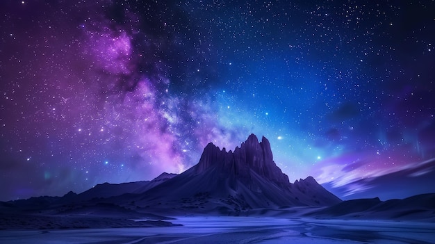 Starry Sky Fantasy in Azure and Violet Hues