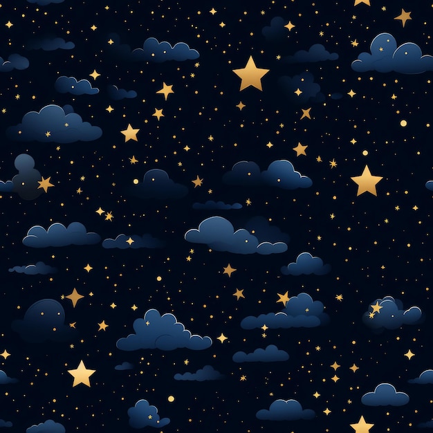 Starry sky glitter seamless pattern Field universe Generate Ai