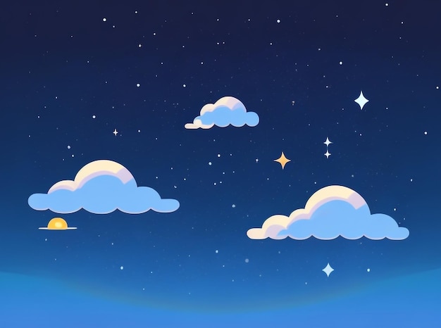 Starry Sky with Milky Way Vector Simple 3D Illustration