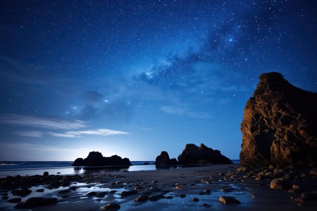 Photo stars night sky landscape