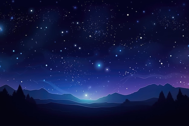 Stars in night sky web banner space background abstract generative ai