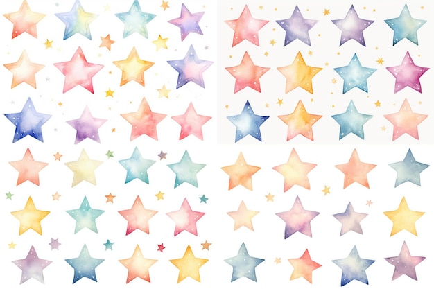 Stars pastel watercolor style Stars clipart