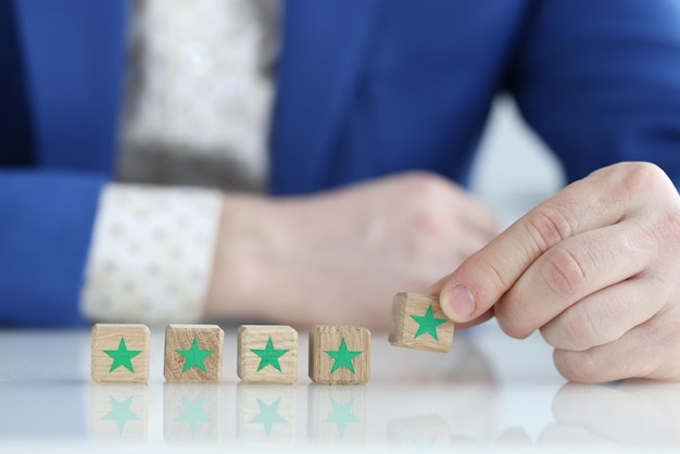 Stars for rating and product recommendation reviews customer feedback concept