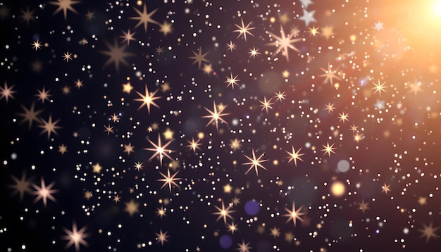 Photo stars stars background sparkle lights confetti falling magic shining flying christmas stars on