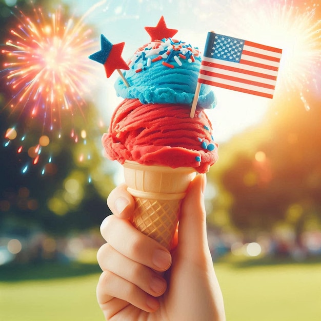 Stars and Stripes Delight Patriotic Ice Cream Extravaganza