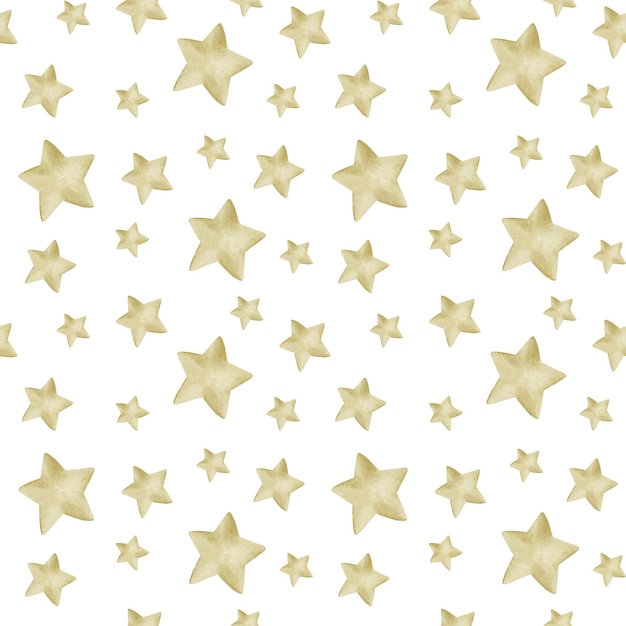 Stars watercolor seamless pattern. Modern background.