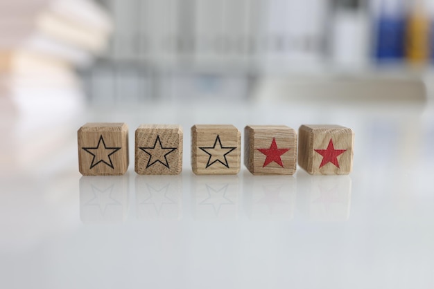 Stars with negative reviews and quality of service product recommendation concept