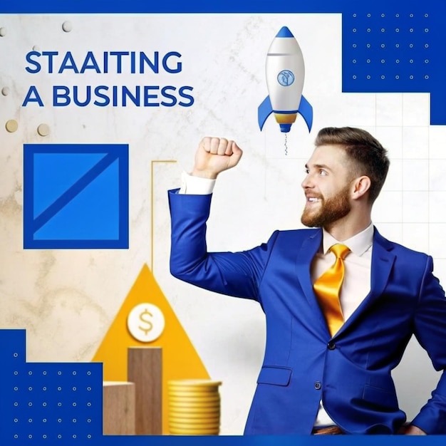 Photo start business social media poster or banner