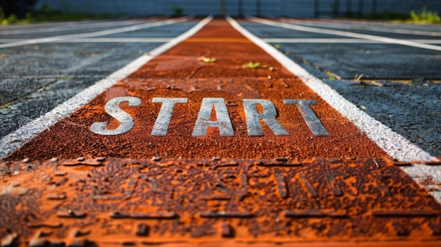 The start line on track