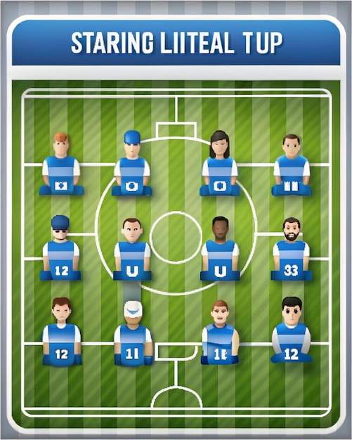 Photo starting lineup soccer club graphic design template