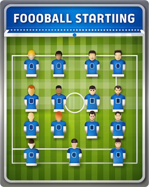 Photo starting lineup soccer club graphic design template