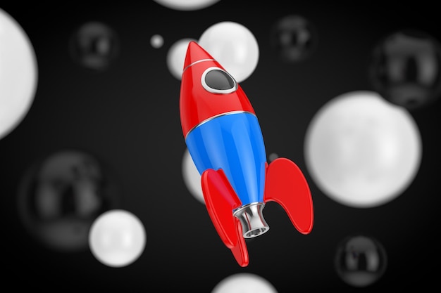 Startup Concept Childs Toy Rocket 3d Rendering