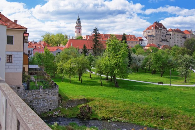 State Castle and garden, Cesky Krumlov in Czech Republic.