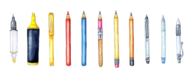 Stationery set pens pencils watercolor