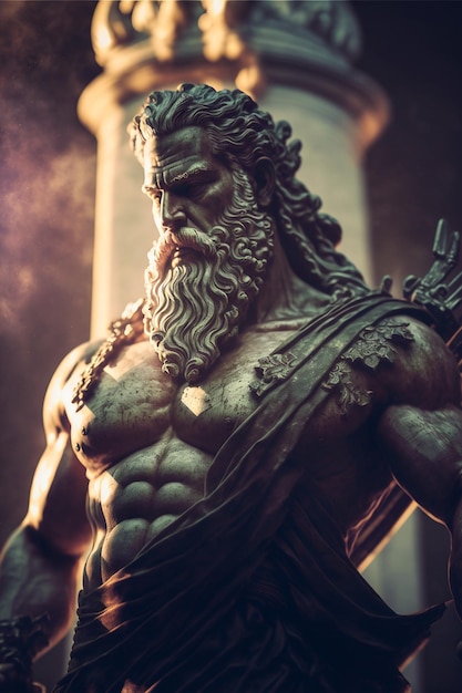 Statue of an ancient Greek god, generated ai