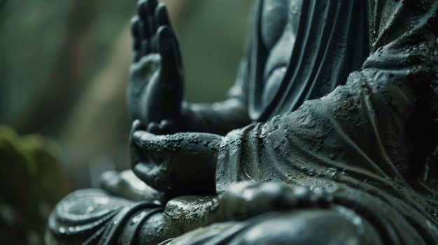 Photo a statue of a buddha with his hands in a prayer position