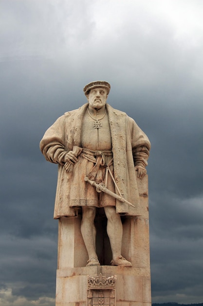 The statue in Coimbra city Portugal