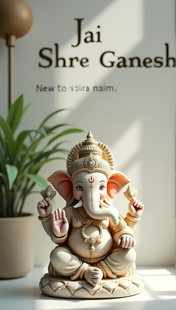 Photo a statue of an elephant with a poster that says quot new year quot