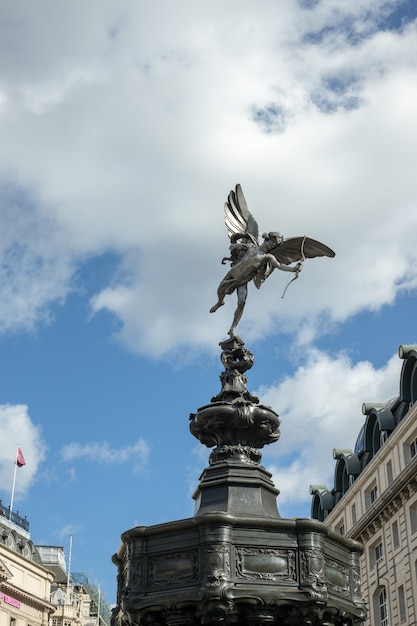 Statue of Eros in Piccadilly Circus in London