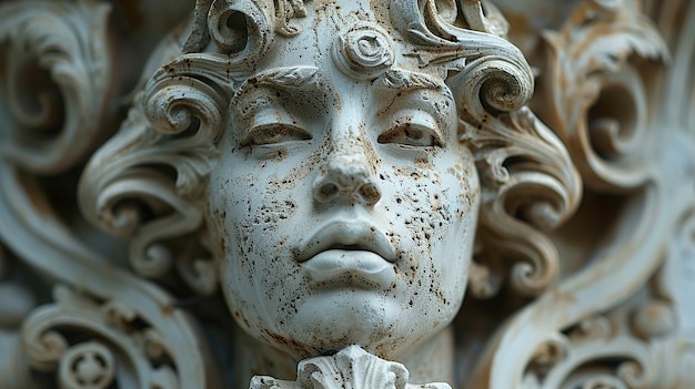 a statue of a face with the word  eyes  on it