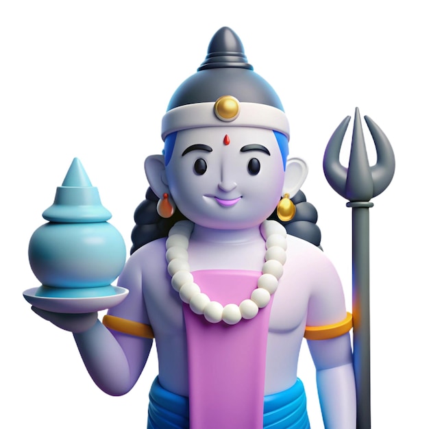 Photo a statue of a god with a blue and purple outfit