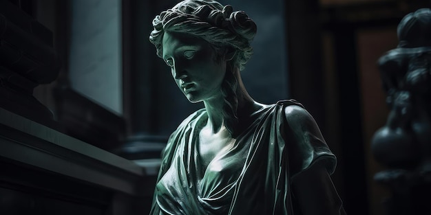 A statue of the goddess of justice