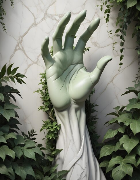 Photo a statue of a hand that has a hand on it