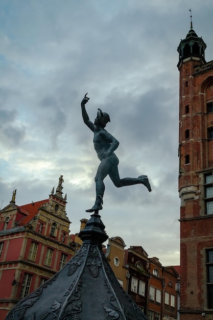 Statue of Hermes in the Old Town of Gdansk, Poland