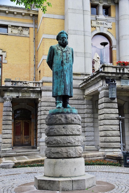 The statue on Karl Johans Street Oslo Norway