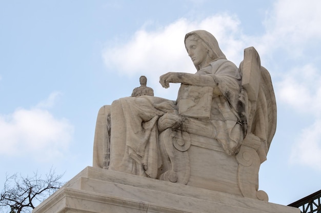 Statue of law outside Supreme Court building in Washington