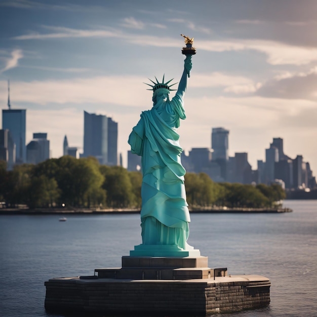 Statue of Liberty colossal neoclassical sculpture New York City in the United States