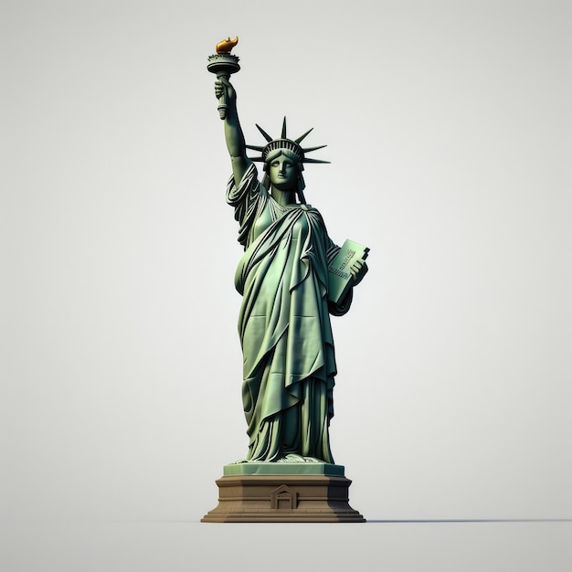 A statue of liberty with a bird on it