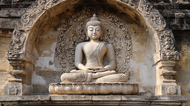 Photo statue of lord buddha at mahabodhi temple location