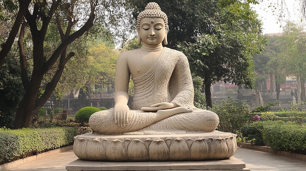 Photo statue of lord buddha at mahabodhi temple location