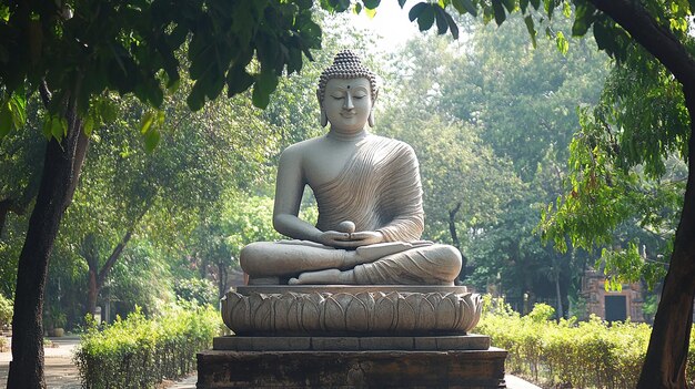 Photo statue of lord buddha at mahabodhi temple location