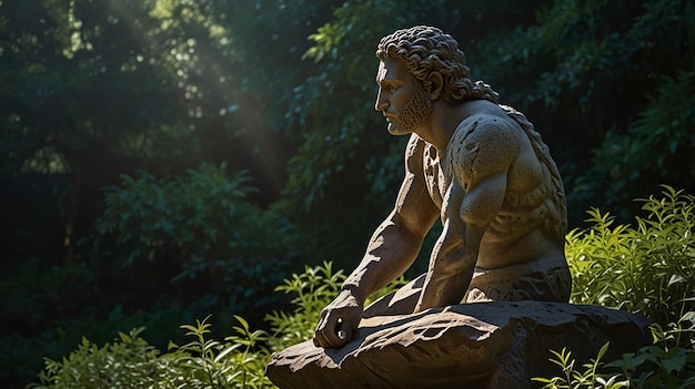 Photo a statue of a man with a beard and arms folded