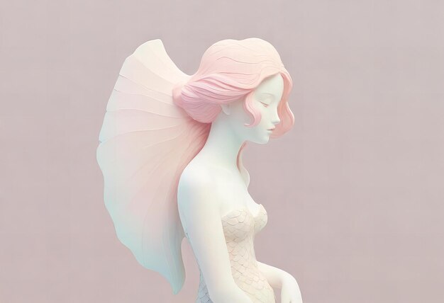 Photo statue of a mermaid isolated on a white background