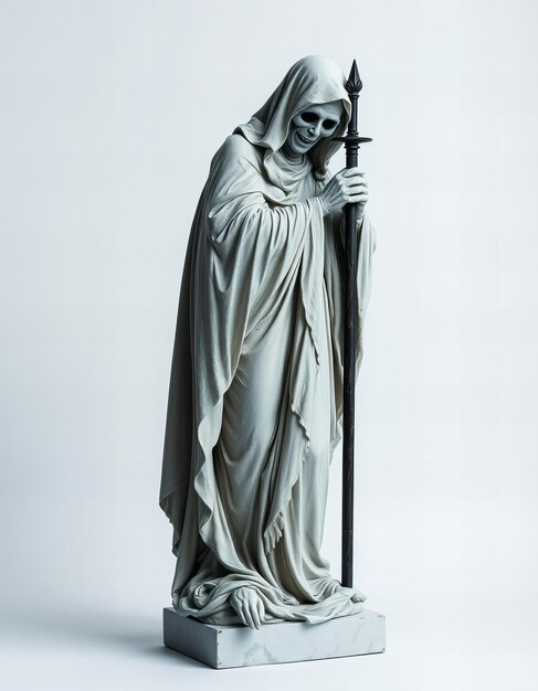 Photo a statue of a nun holding a sword