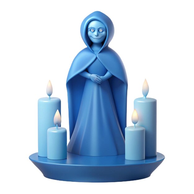 Photo a statue of a nun with candles in the middle