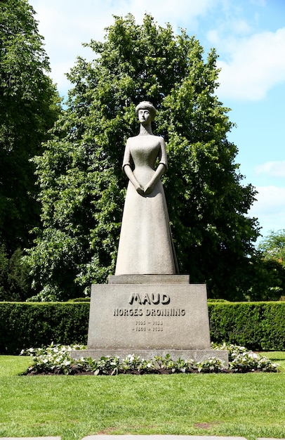 The statue in the park of the Royal Palace in Oslo Norway