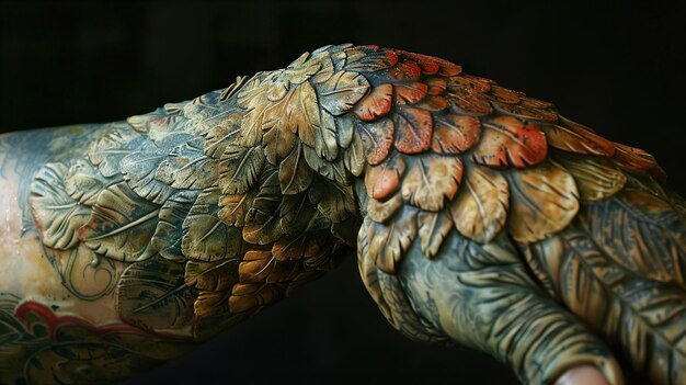 Photo a statue of a peacock with the word peacock on it