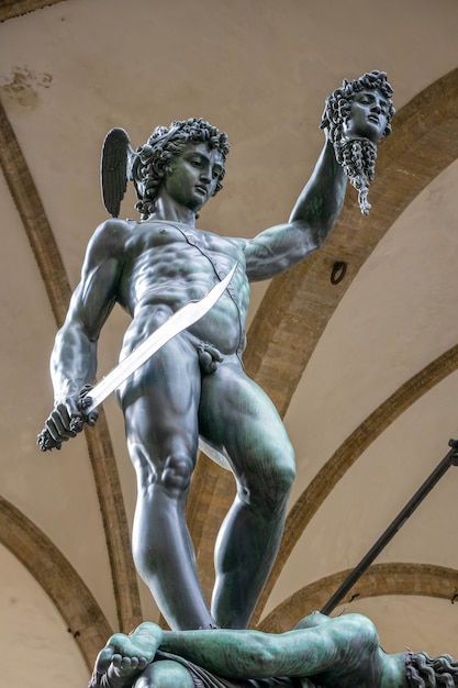 Statue of Perseus holding the head of Medusa in Florence