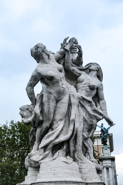 Statue in Ponte Vittorio Emanuele II Rome Italy