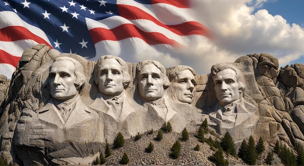 Photo a statue of presidents from the united states of america