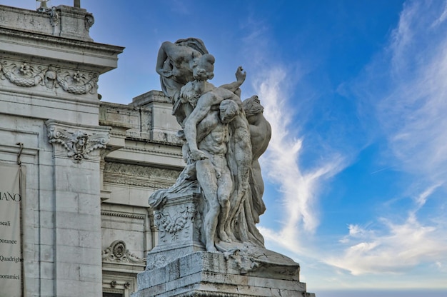 Statue in Rome city in Italy Europe