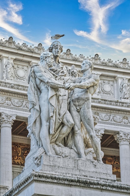 Statue in Rome city in Italy Europe