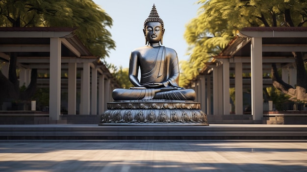 statue of sitting budha with natural background